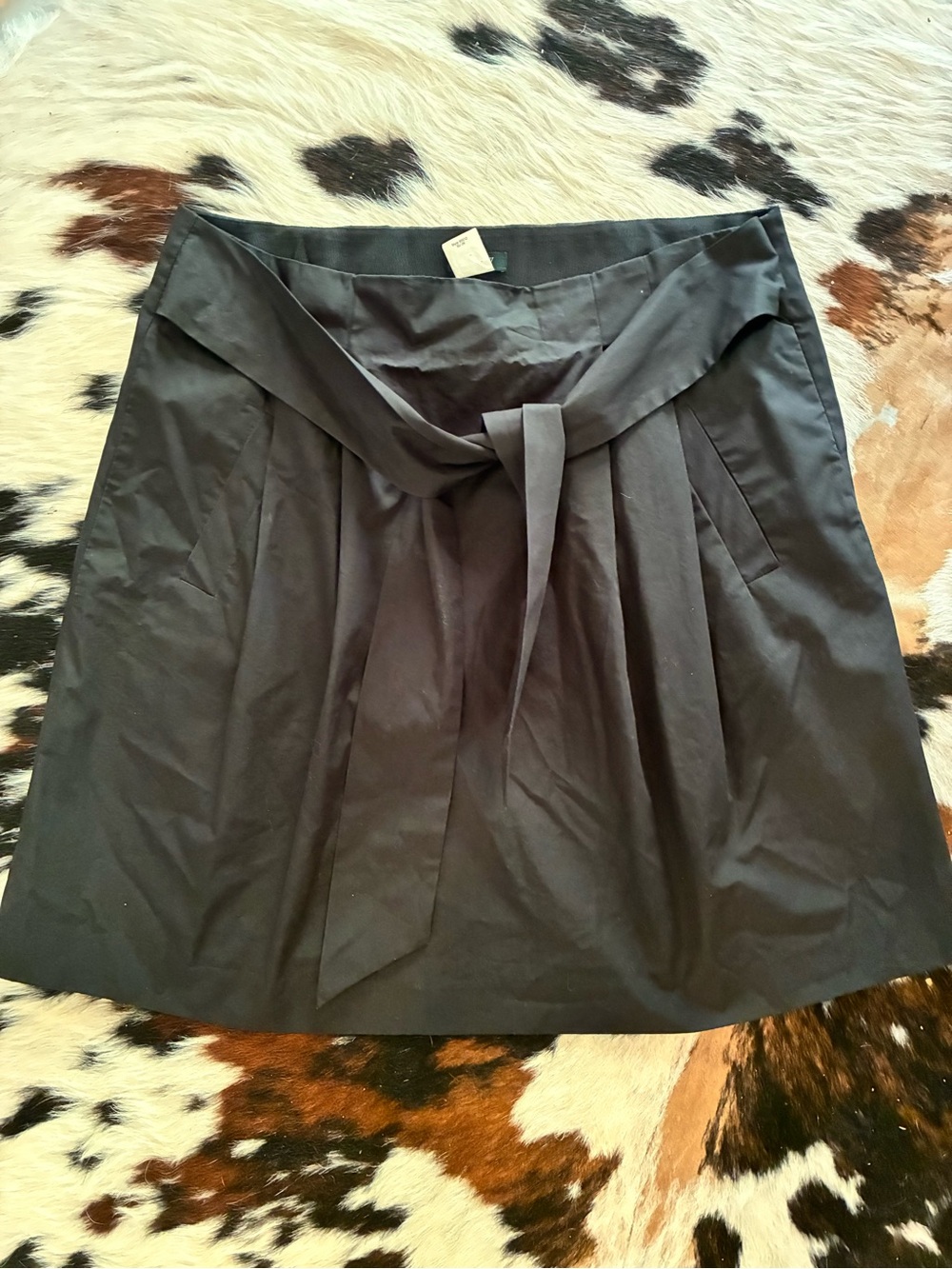 J. Crew Black A-Line Tie-Waist Skirt
